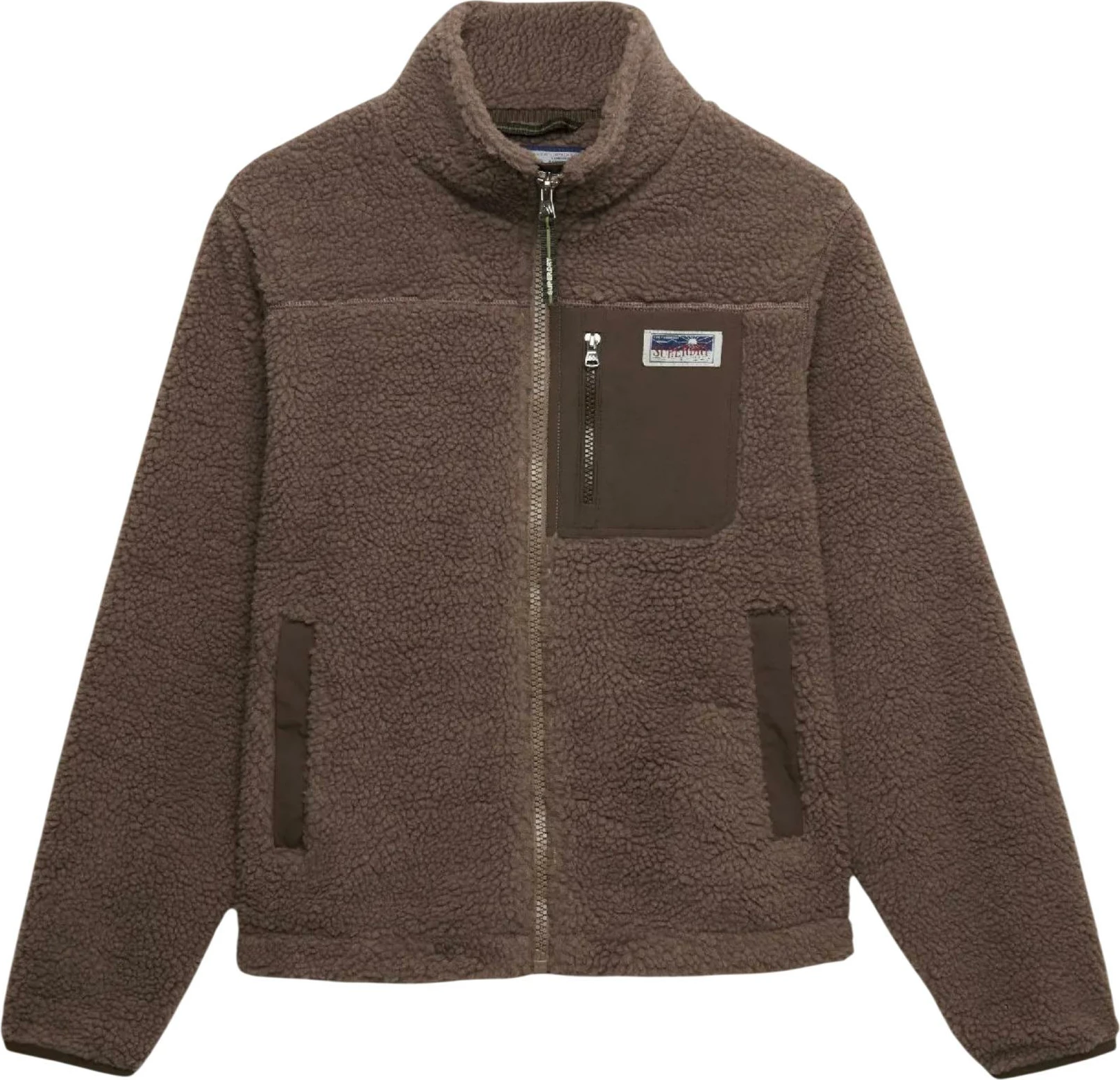 Duks fleece për femra Superdry Heritage Zip Through SDW2012736A, kafe [Madhësia: L]