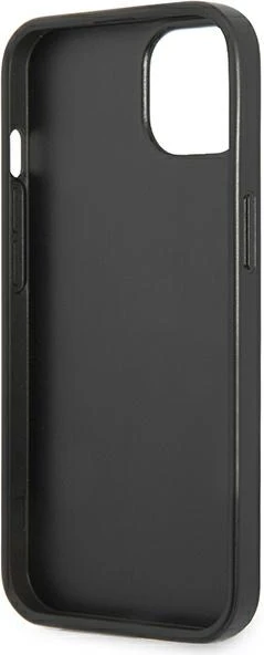 Mbështjellës Guess Saffiano Triangle për iPhone 13 mini, i fortë, i zi