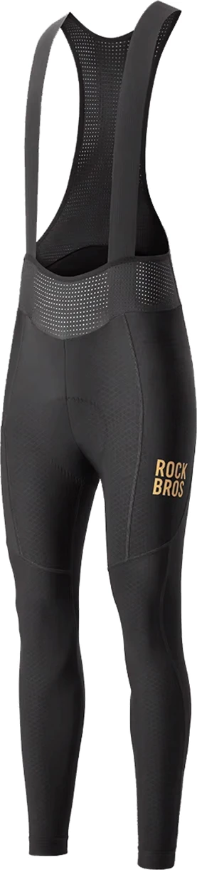 Tuta bib çiklizmi Rockbros YDCK012-1, me fleece, me jastëk Dolomiti, size L, e zezë