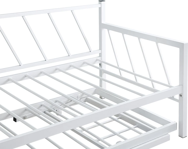 Krevat-sofa Remmie, metalik, ngjyrë e bardhë, 90x190cm