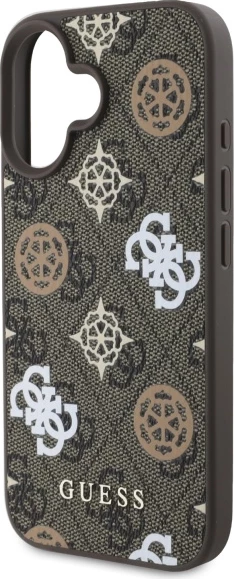 Mbështjellës Guess 4G Printed Stripes MagSafe për iPhone 16, Kafe