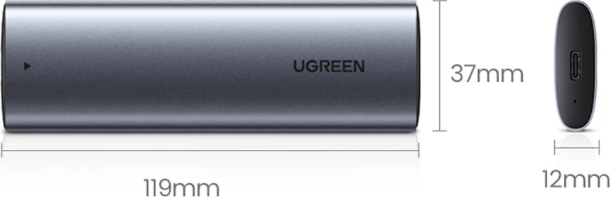 Kasë Ugreen CM400 për SSD M.2 B-Key SATA, USB 3.2, 5Gbps, Gri