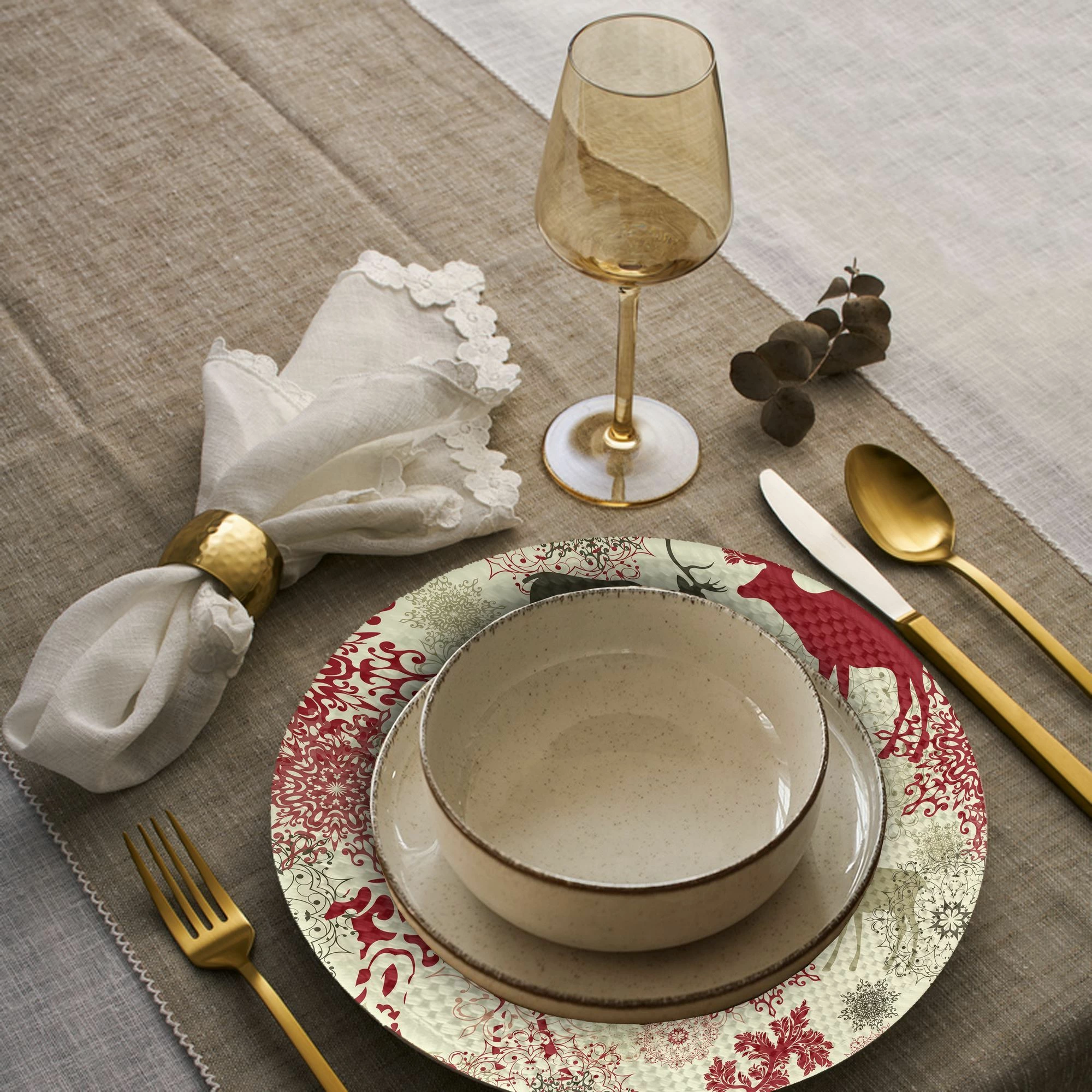Set nënshtruesish tavoline Hermia Concept, shumëngjyrësh, 4 copë, 37cm