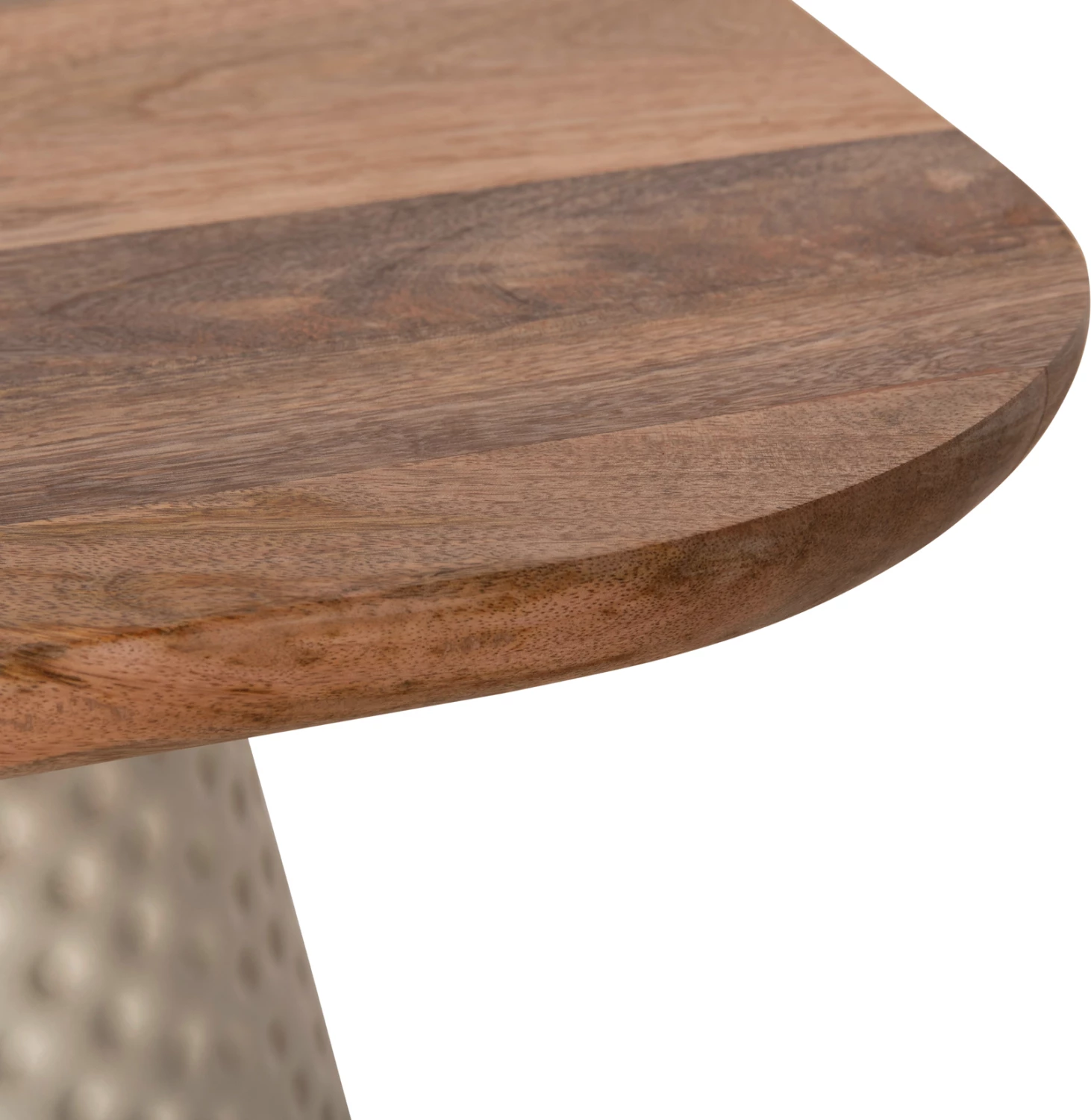 Tavolina kafeje 2 copë GOLFER, bazë metalike, ngjyrë fildishi, sipërfaqe mango katrore