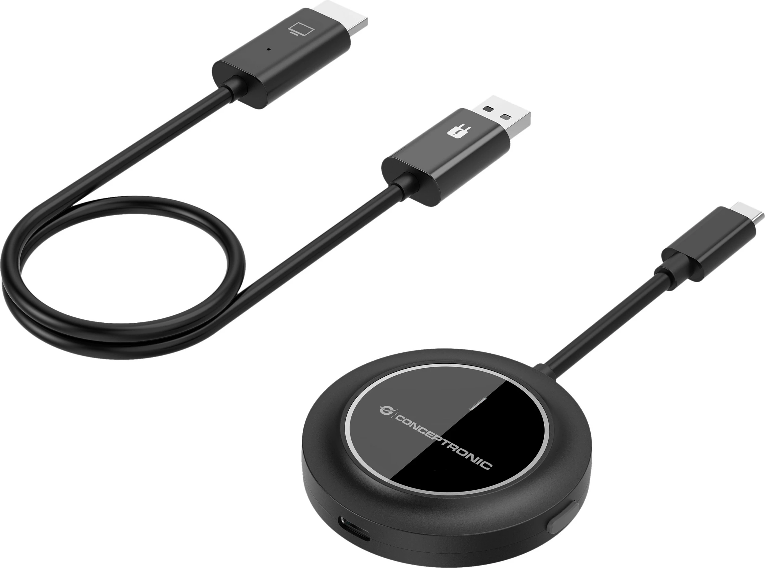 Adapter wireless USB-C në HDMI Conceptronic, 1080p/60Hz, 30m, i zi