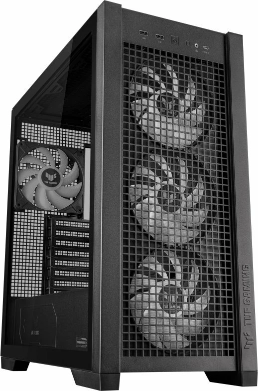 Kasë Asus TUF Gaming GT302 TG ARGB (90DC00I0-B19000), Midi Tower, e-ATX/ATX/mATX/Mini-ITX, me 4 ventilatorë ARGB 140mm, e zezë