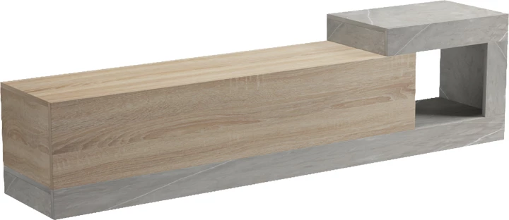 Mbajtëse muri për TV Flato, pamje sonoma-gri bezhë mermeri, 150x29.5x38.5cm