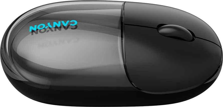 Maus CANYON OnClick 24, Wireless/Bluetooth, 1200 DPI, RGB, 4 butona, transparent/zi