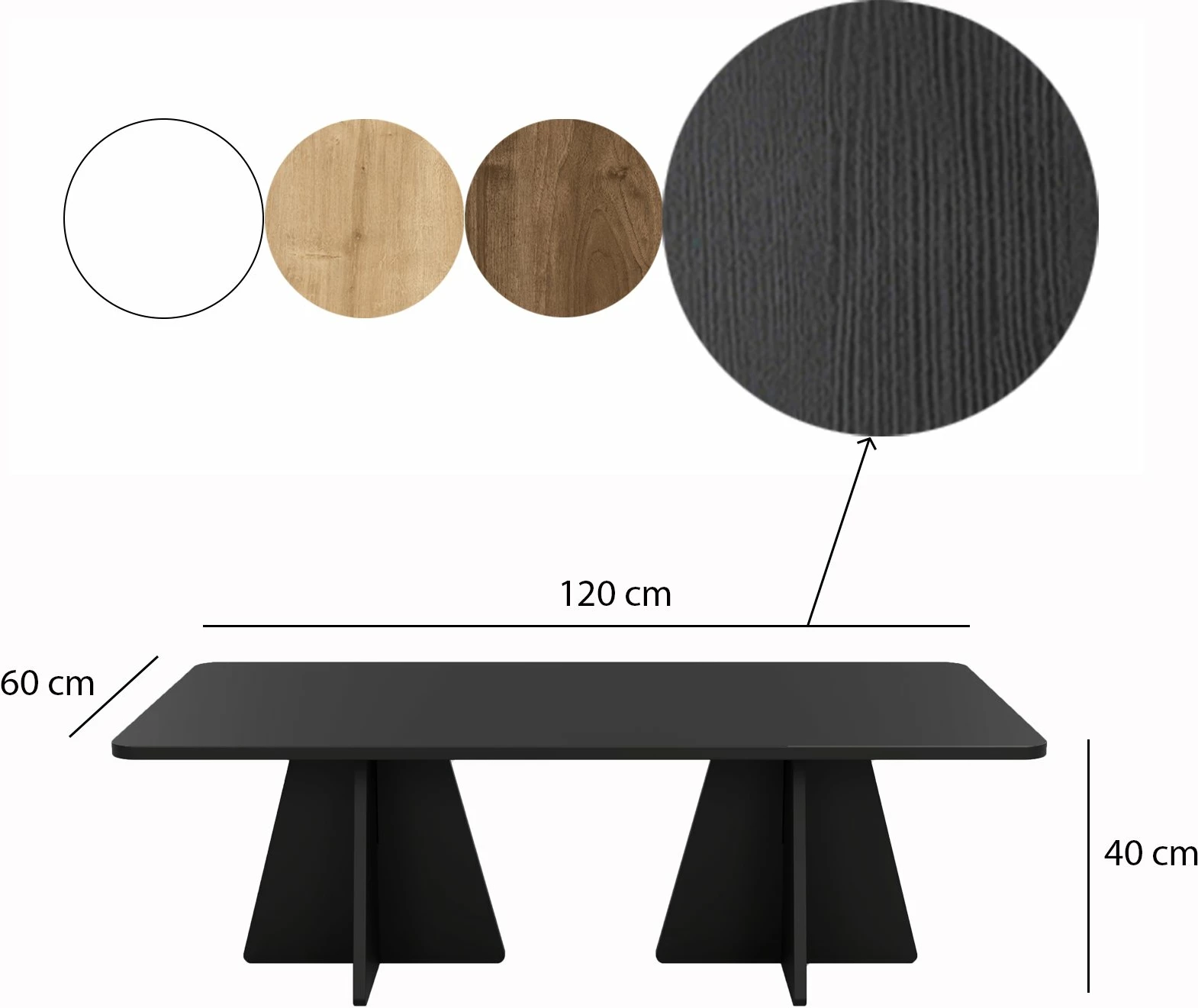 Set tavolinash kafeje Skye Decor, kërpudhë - e zezë