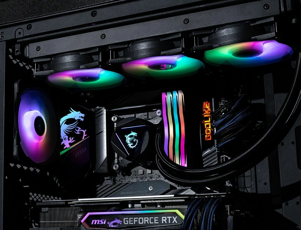 Ftohës me lëng AIO MSI MAG CoreLiquid 360R V2 360mm ARGB, me 3x120mm PWM, i zi