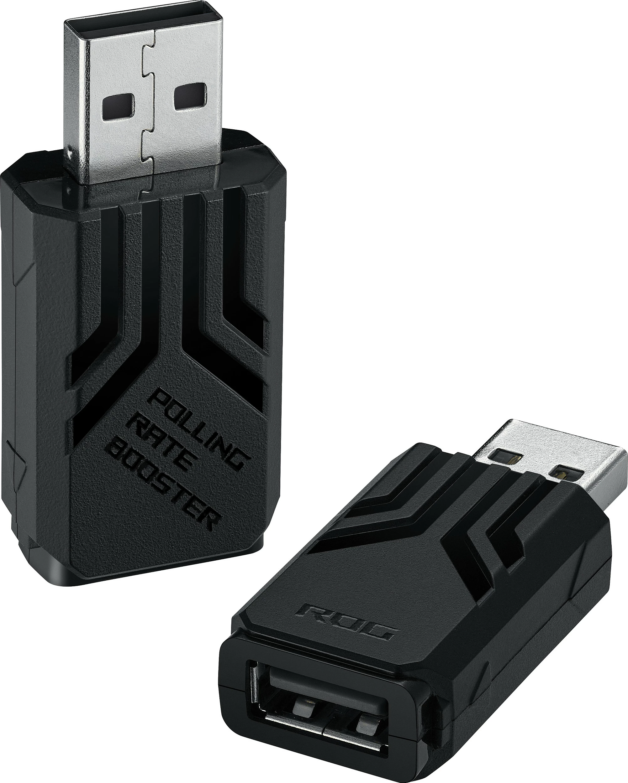 Adapter USB ASUS ROG Polling Rate Booster, për maus dhe tastierë gaming, i zi
