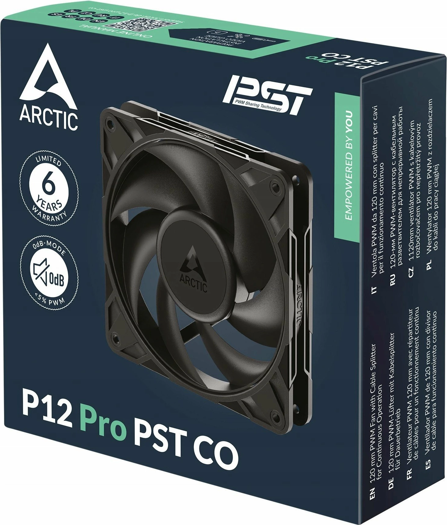 Ventilator kompjuteri Arctic P12 Pro PST CO (ACFAN00312A), 120mm, 4-pin PWM, 600-3000 rpm, LED e kuqe, i zi, 1 copë