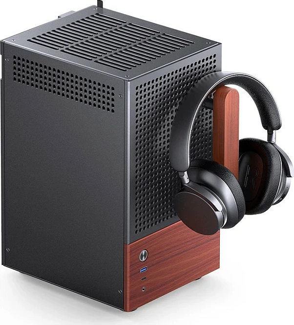 Kasë Jonsbo T6, Mini-Tower Mini-ITX, Tempered Glass, dru, e zezë
