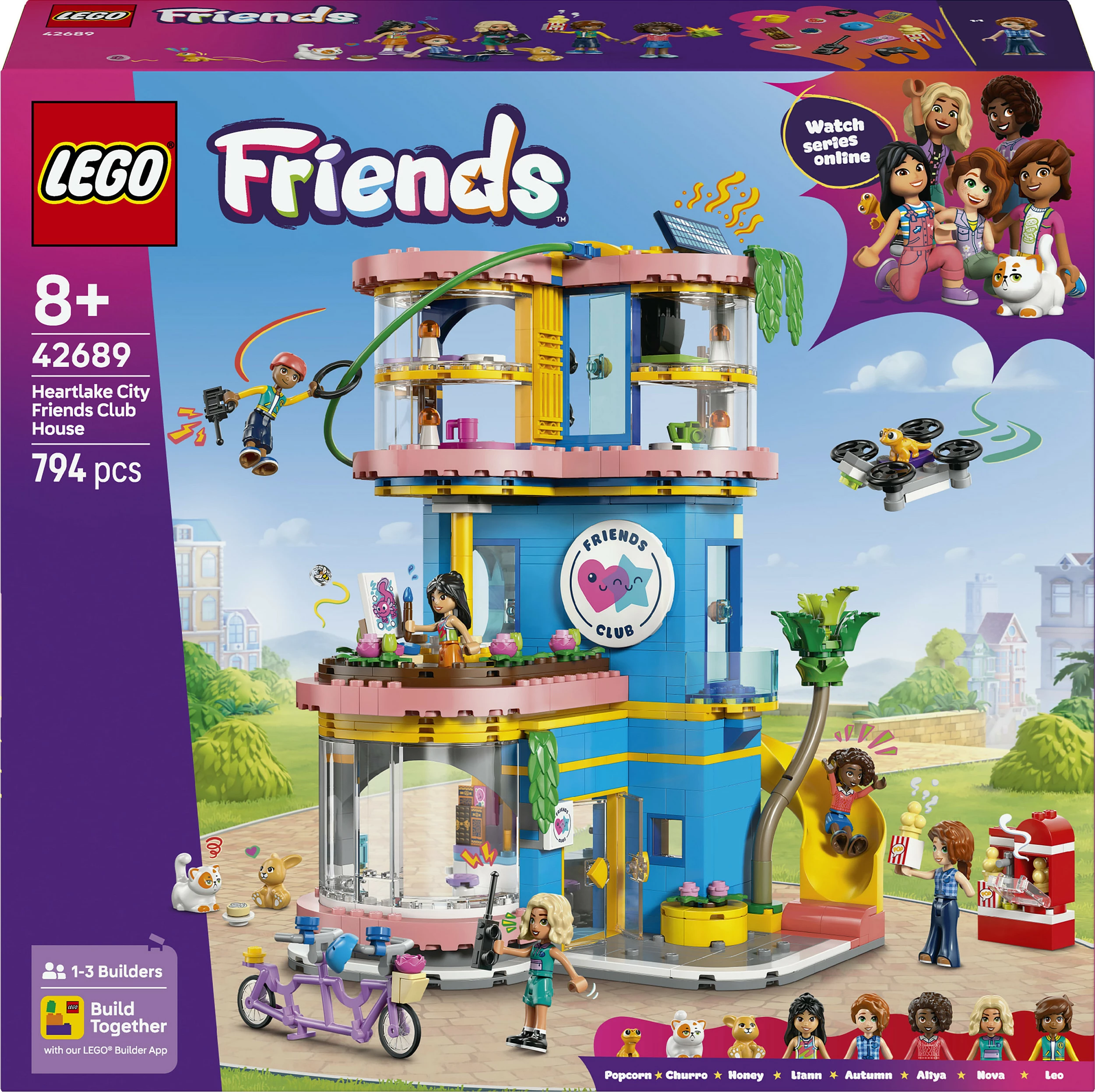 Set ndërtimi LEGO Friends Heartlake City Friends Club House 42689, 794 pjesë, 8+, shumëngjyrësh