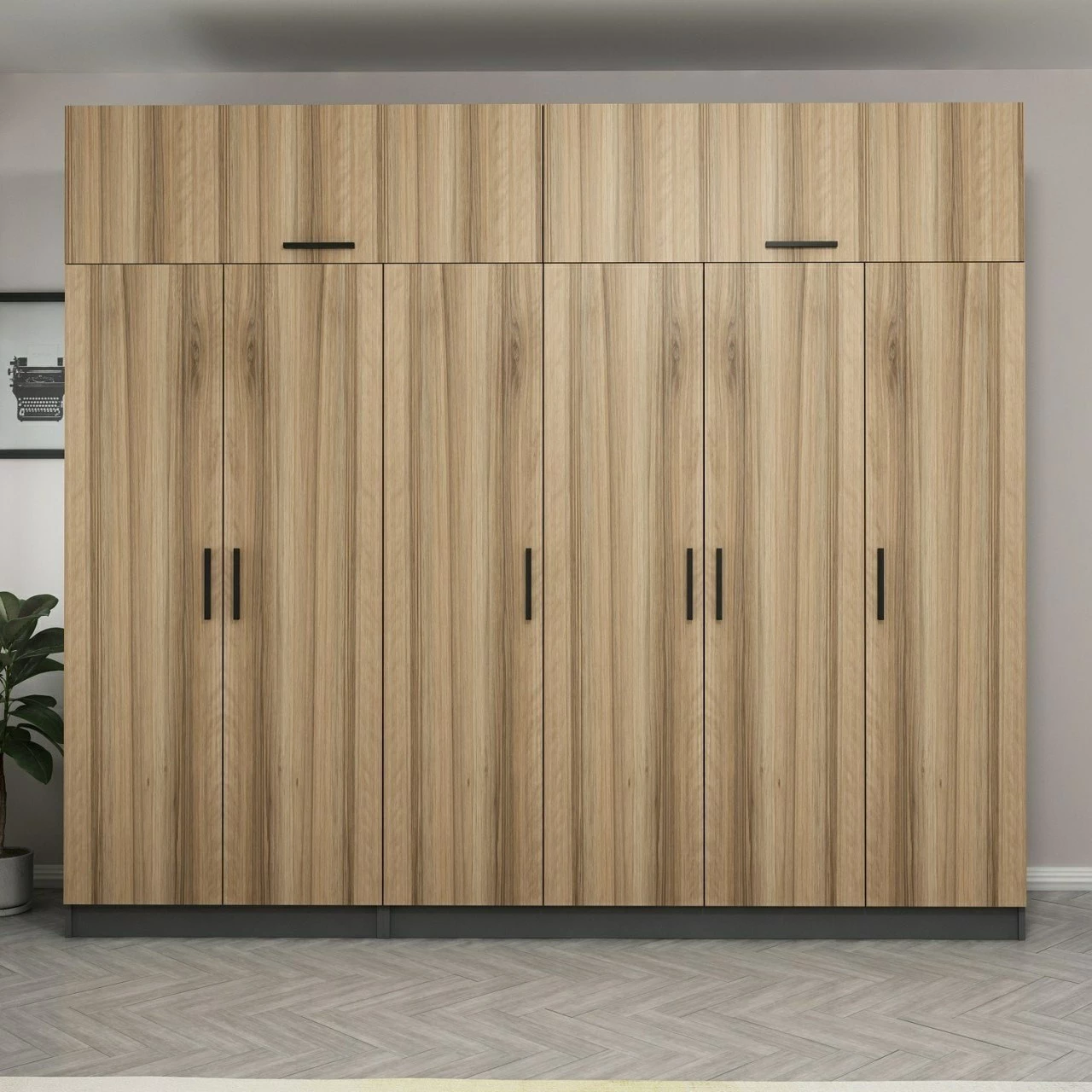 Dollap për dhomë gjumi, ngjyrë dore, Skye Decor, 5293, 270x255x52 cm