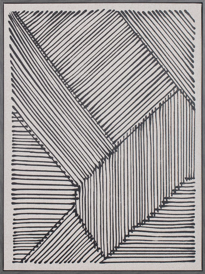 Pikturë dekorative Stay True, lëkurë, kornizë druri, e bardhë/zezë, 60x80x4cm