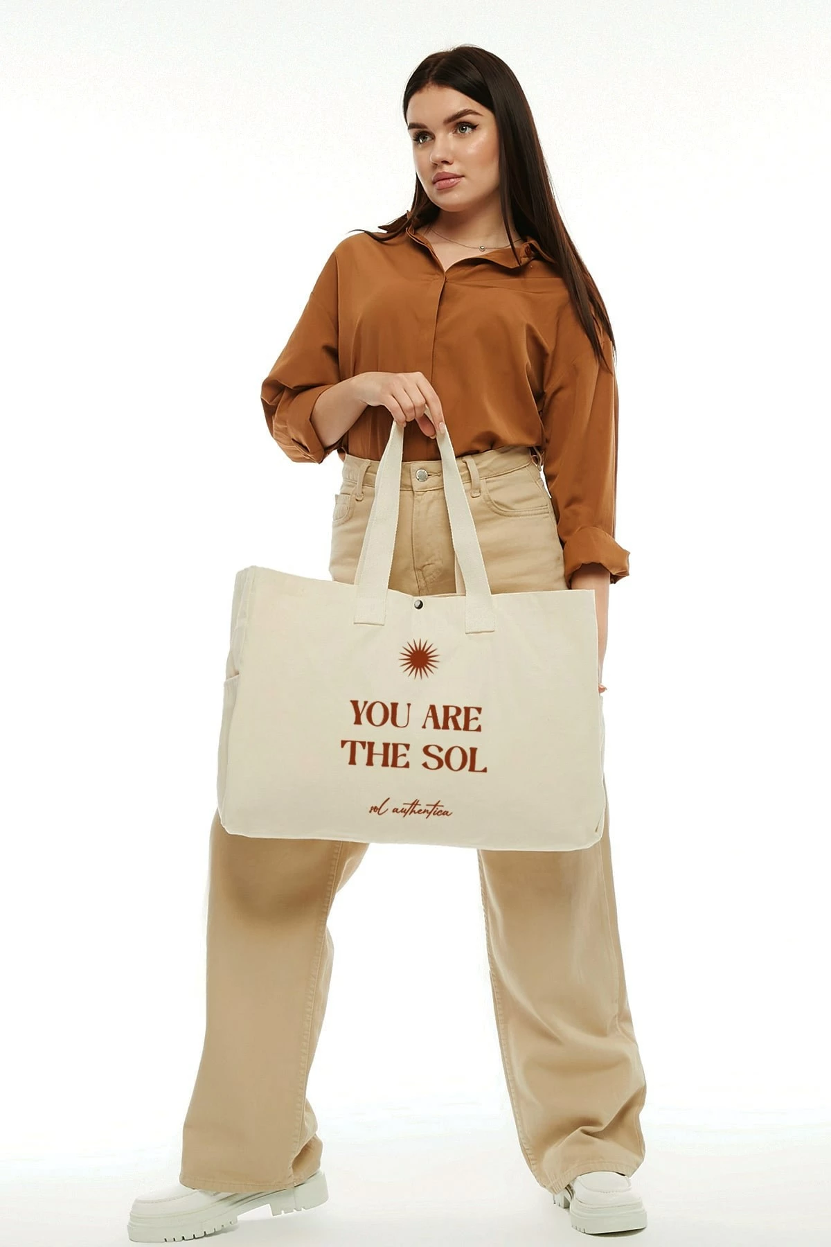 Torbë tote Zoozie Bags, krem, 2198
