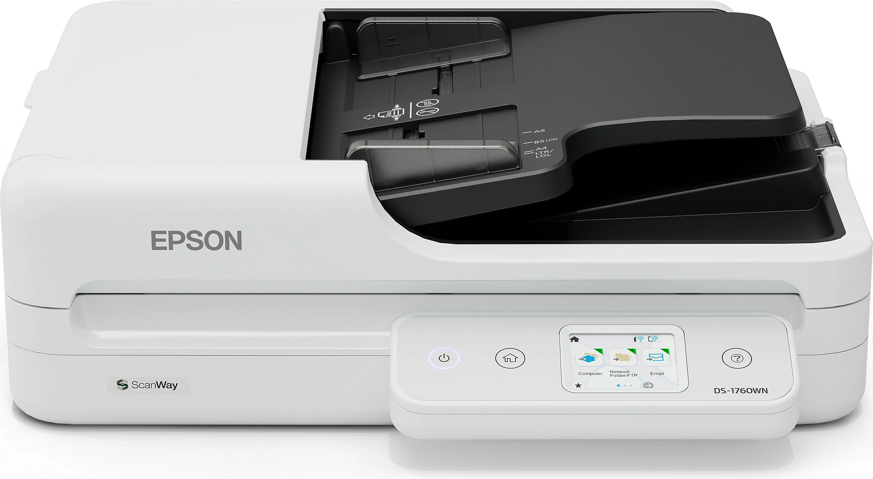 Skaner dokumentesh Epson WorkForce DS-1760WN, A4, ADF, Wi‑Fi, Duplex, bardhë/zi