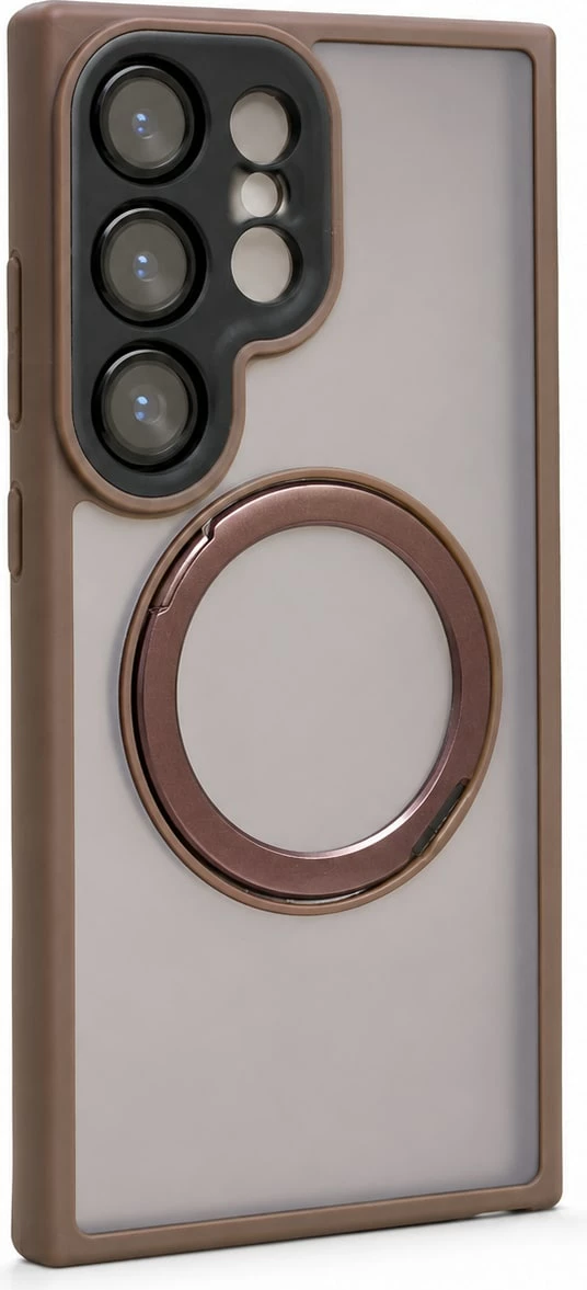 Mbrojtëse për Samsung Galaxy S24 Ultra me Ring të Integruar - Dizajn Frosted/Transparent
