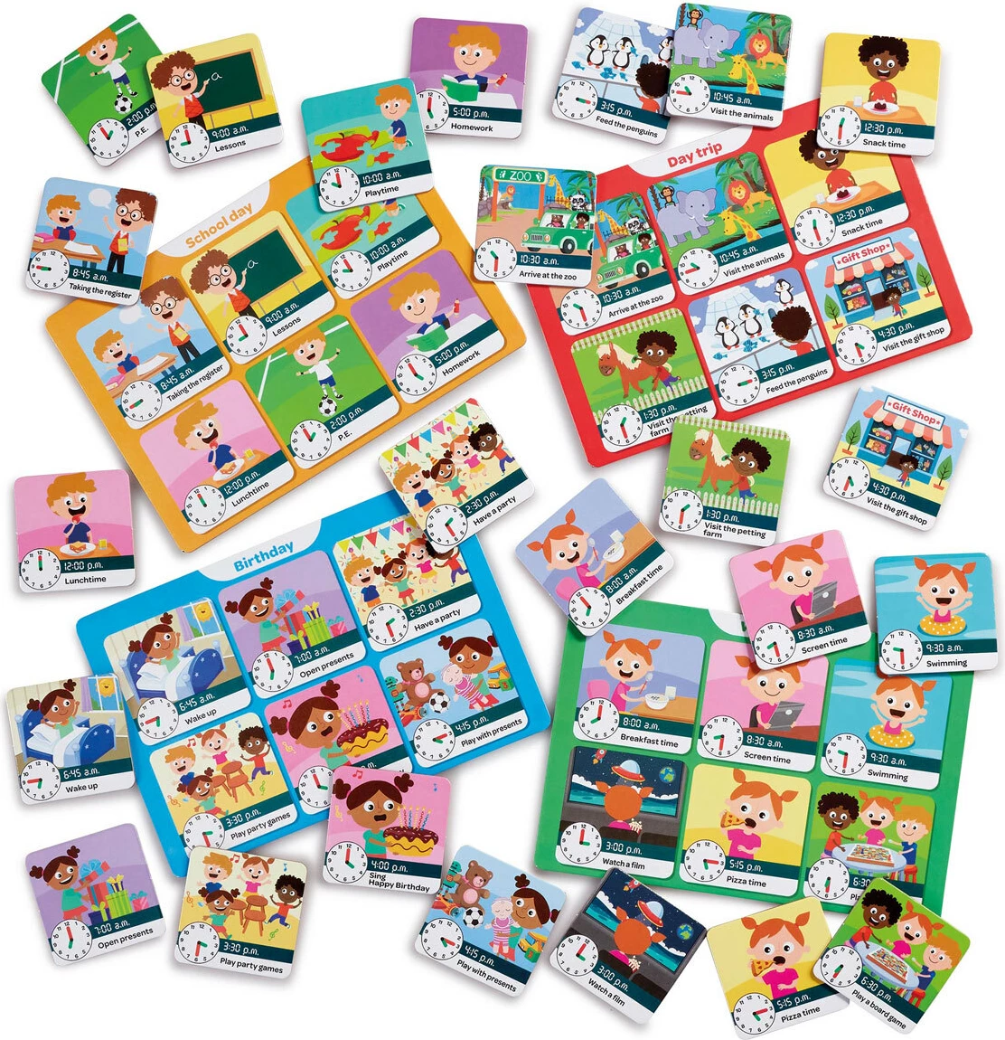 Set lodër për fëmijë Addo Games What's the Time? Lotto Card Game