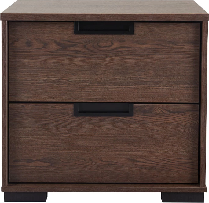 Komodinë INSPIRE me 2 sirtarë, ngjyrë arre, 48x39x45cm