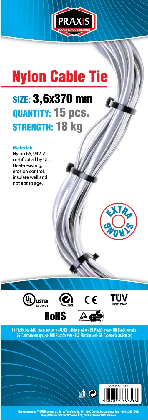 Lidhëse Plastike 3.6 H 370 363715