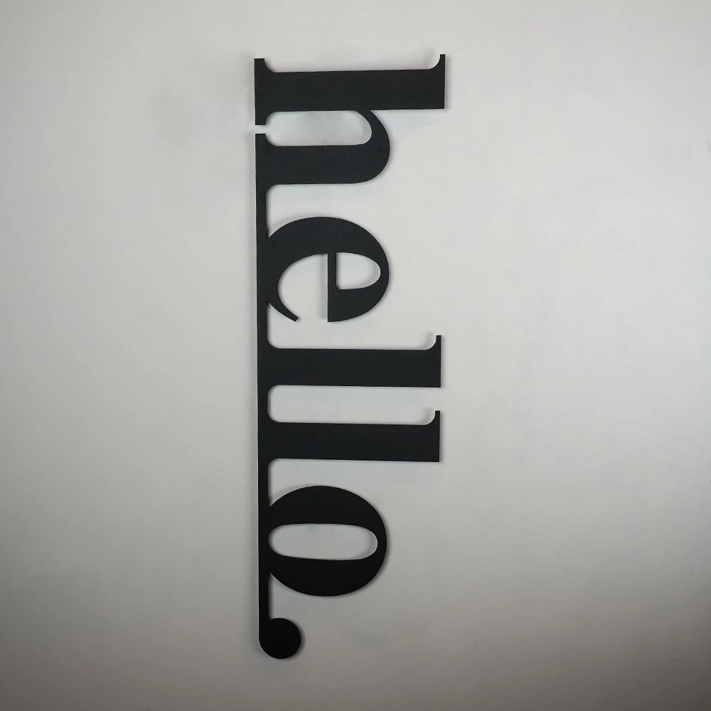 Aksesor dekorativ metalik për mur, Wallity, Hello - APT101LS