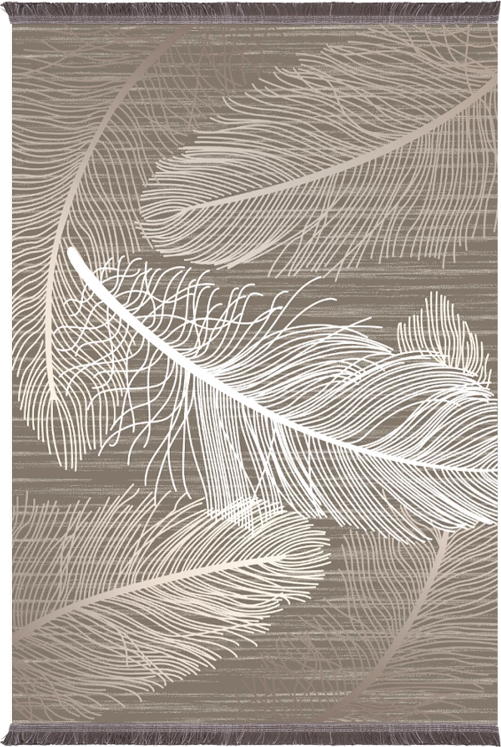 Tepih për dhomë ndeje me franja, Josiane FH7677.37, kafe-bezhë, 120x170