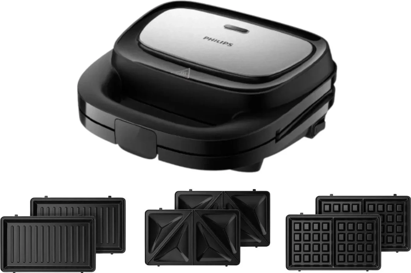 Sanduiçbërës Philips 5000 Series HD2350/80 750W me pllaka të ndërrueshme (sanduiç/waffle/grill) 2 feta, i zi