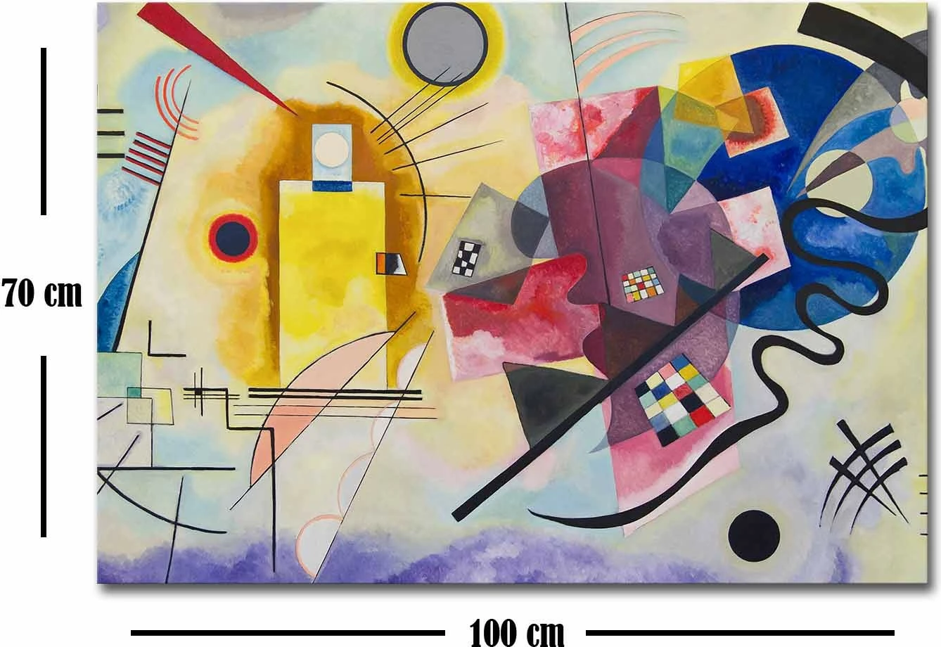 Pikturë dekorative në kanavacë, shumëngjyrëshe, Yellow-Red-Blue, 70x100cm