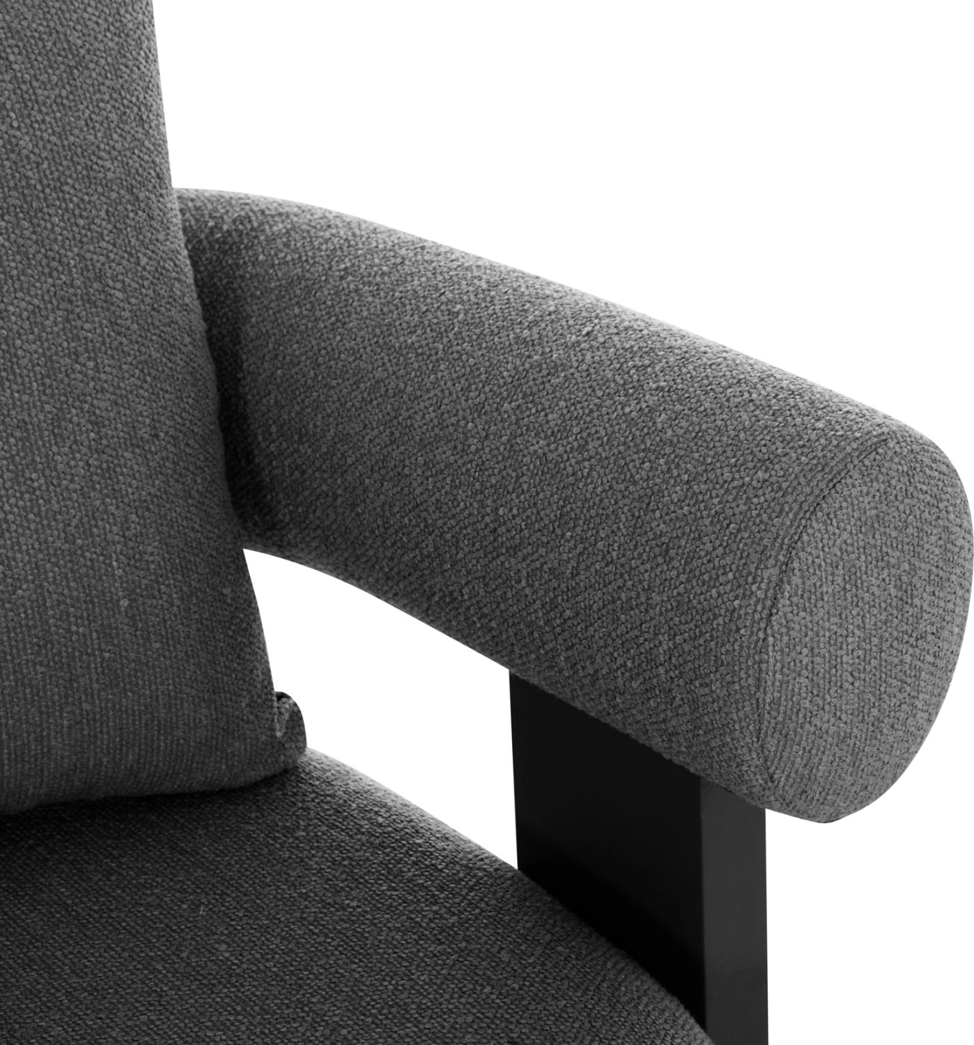 Divan treshe DECCARD CD6462.01, alumin i zi i errët & material tekstili, 230x92x67cm