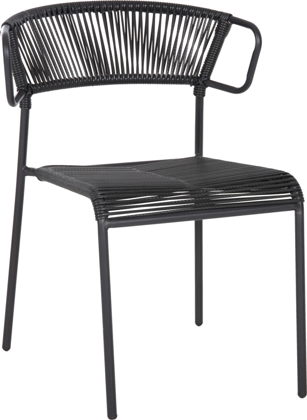 Karrige SUKI FH6053.02 metal dhe ratan sintetik, ngjyrë e zezë, 54x62x80H cm