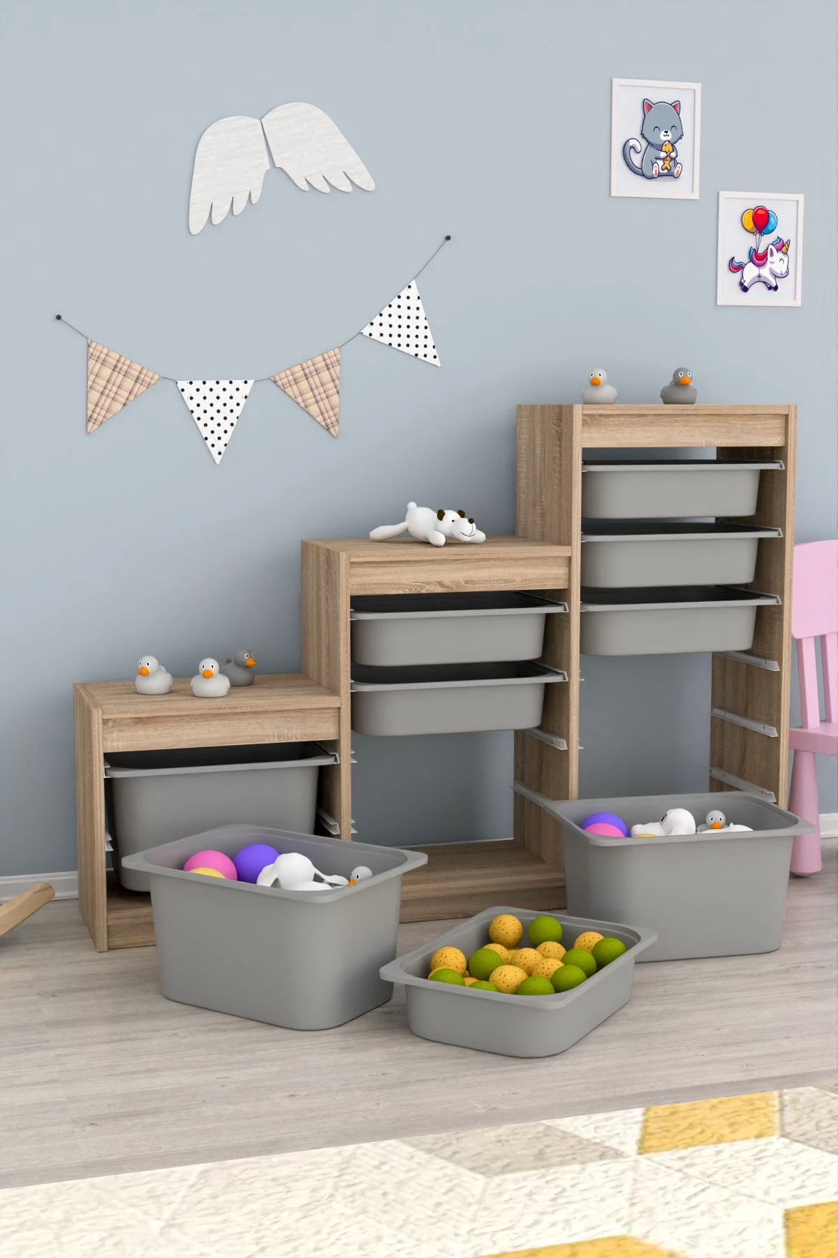 Dollap multifunksional Hanah Home, Sonomo-Gri