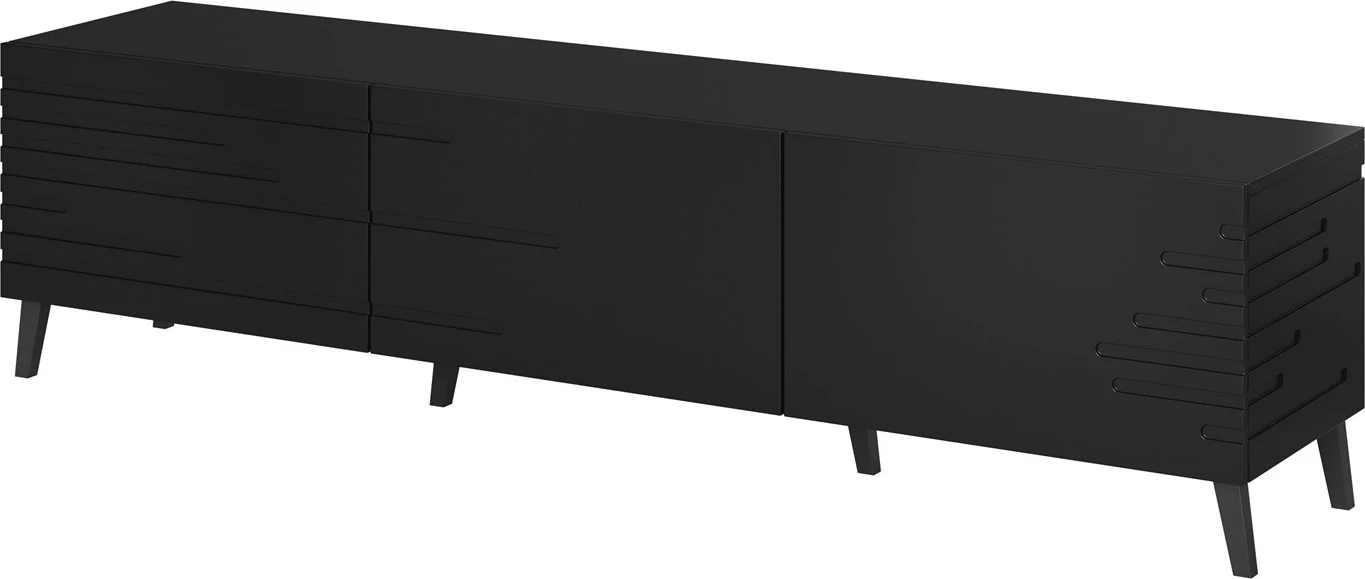 Komodinë Cama RTV, 186x40x48, e zezë mat