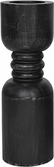 Mbajtëse qirinjsh MOMA, dru, e zezë, 13x13x30 cm