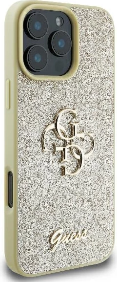 Mbështjellës Guess Fixed Glitter Big 4G për iPhone 16 Pro, Ari