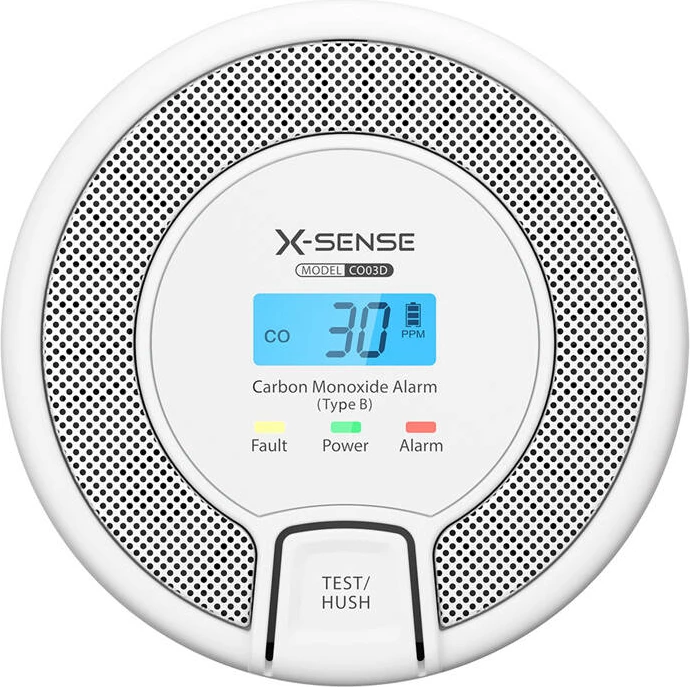Detektor monoksidi karboni X-Sense CO03D, me ekran LCD, i bardhë