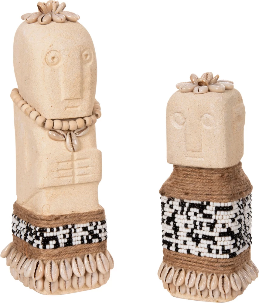 Statujë tavoline SUMBA FH4309 prej guri të bardhë paras-rruaza-litar bar deti 7x7x17Hcm