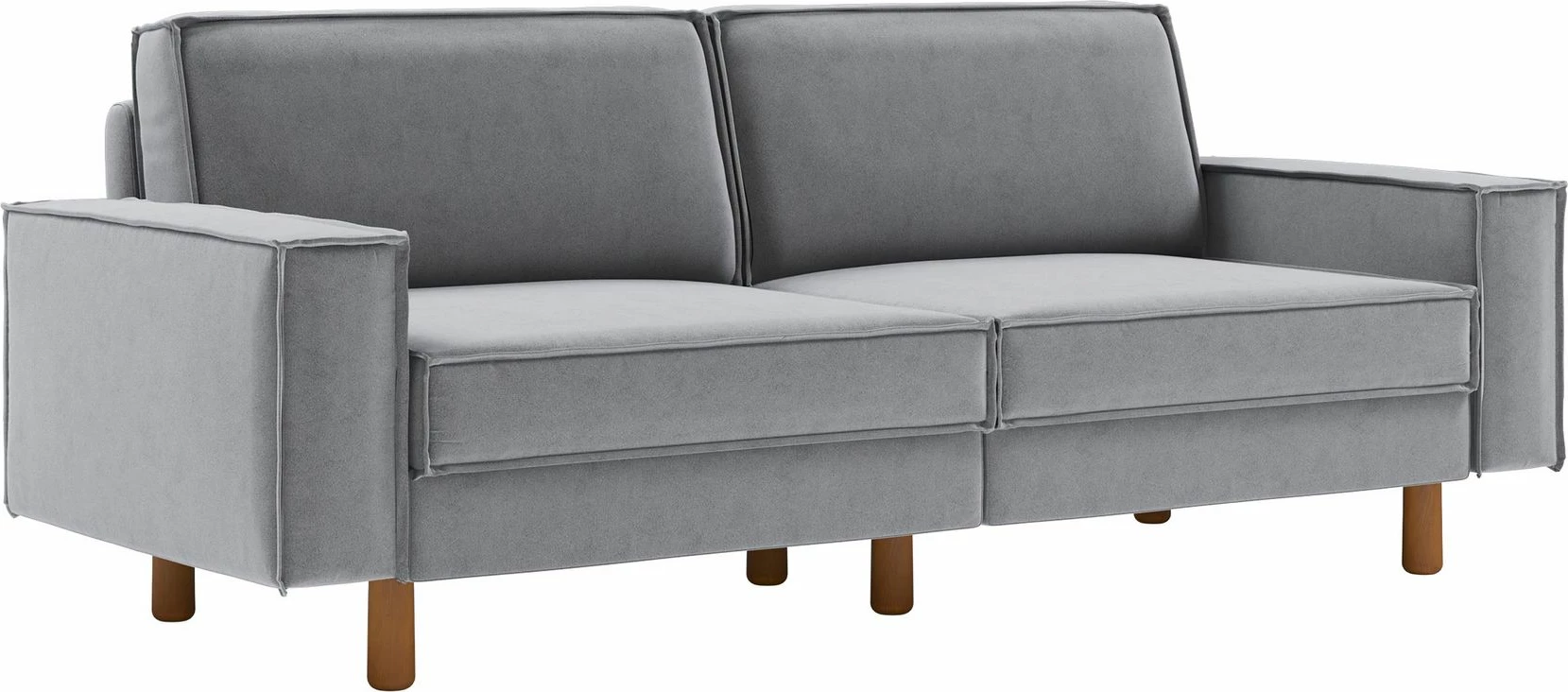 Divan treshe, Atelier del Sofa, Sparrow 3, ngjyrë gri mjegull, këmbë dru arre