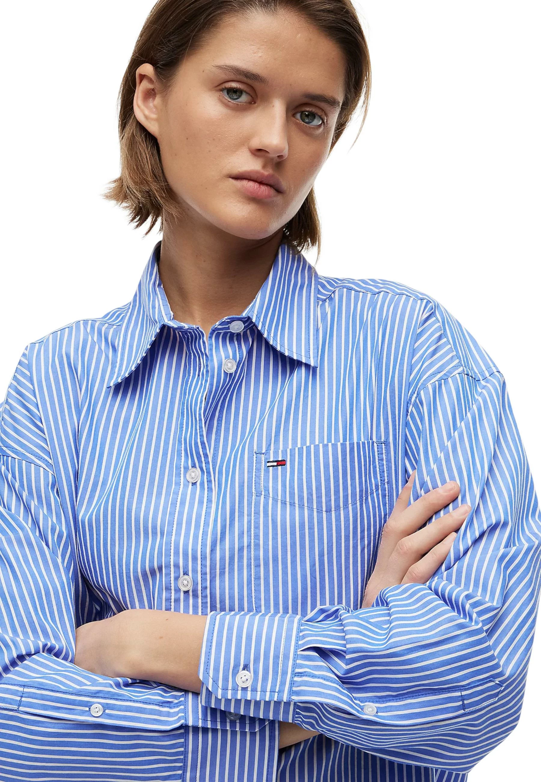 Këmishë për femra Tommy Hilfiger Jeans DW0DW22936, e kaltër [Madhësia: XXS]