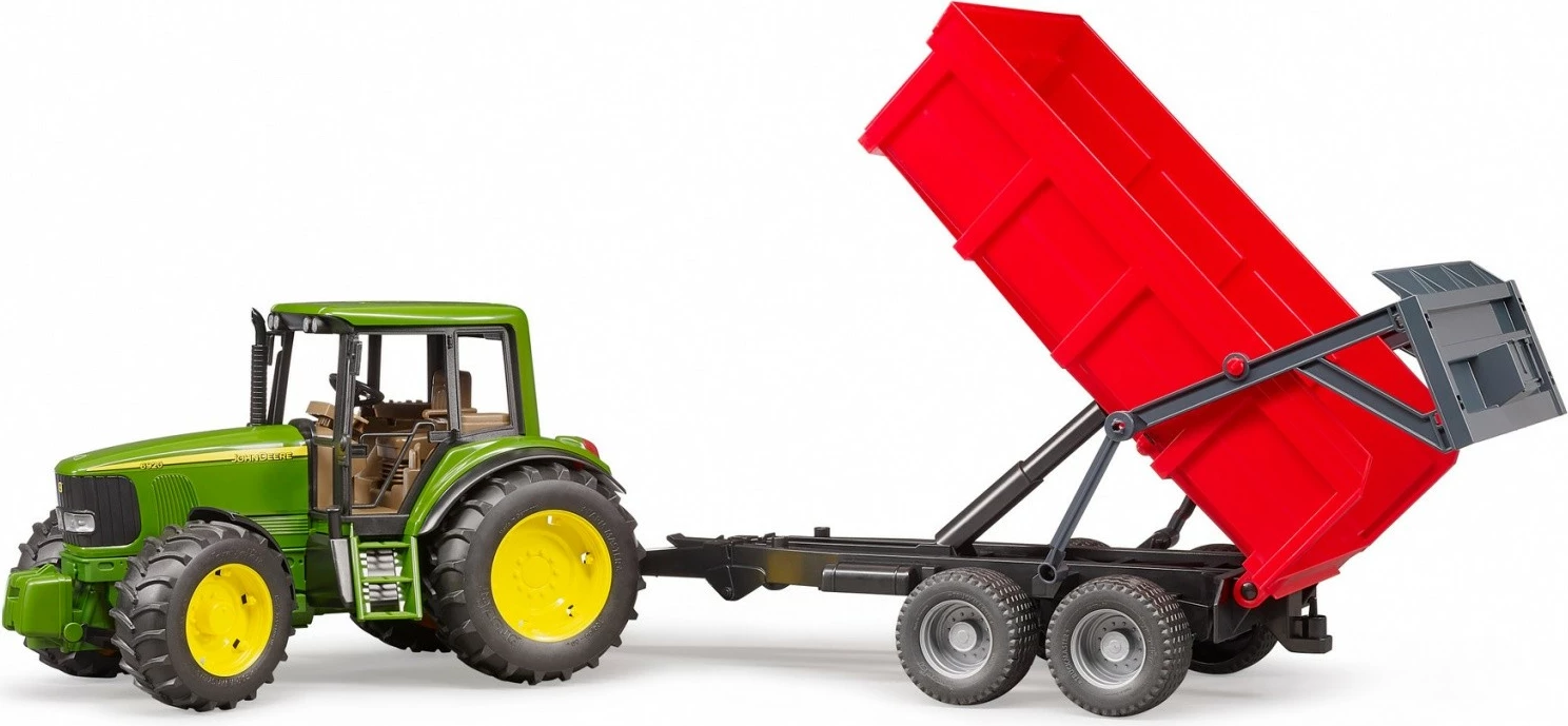Traktor lodër BRUDER John Deere 6920 me rimorkio, 1:16, Jeshile/E kuqe/E verdhë