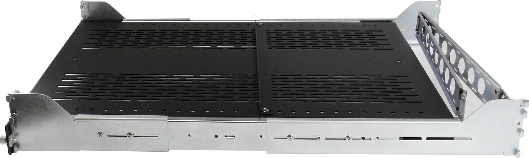 Rafte rrëshqitëse për rack serveri StarTech UNISLDSHF192, 2U, 19", e ventiluar, e rregullueshme 70.2-80.2 cm, 22.7 kg, zezë/argjend