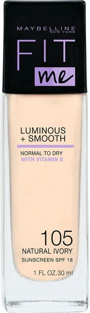 Fondatinë Maybelline Fit Me Luminous + Smooth për femra 105 Natural Ivory, 30ml