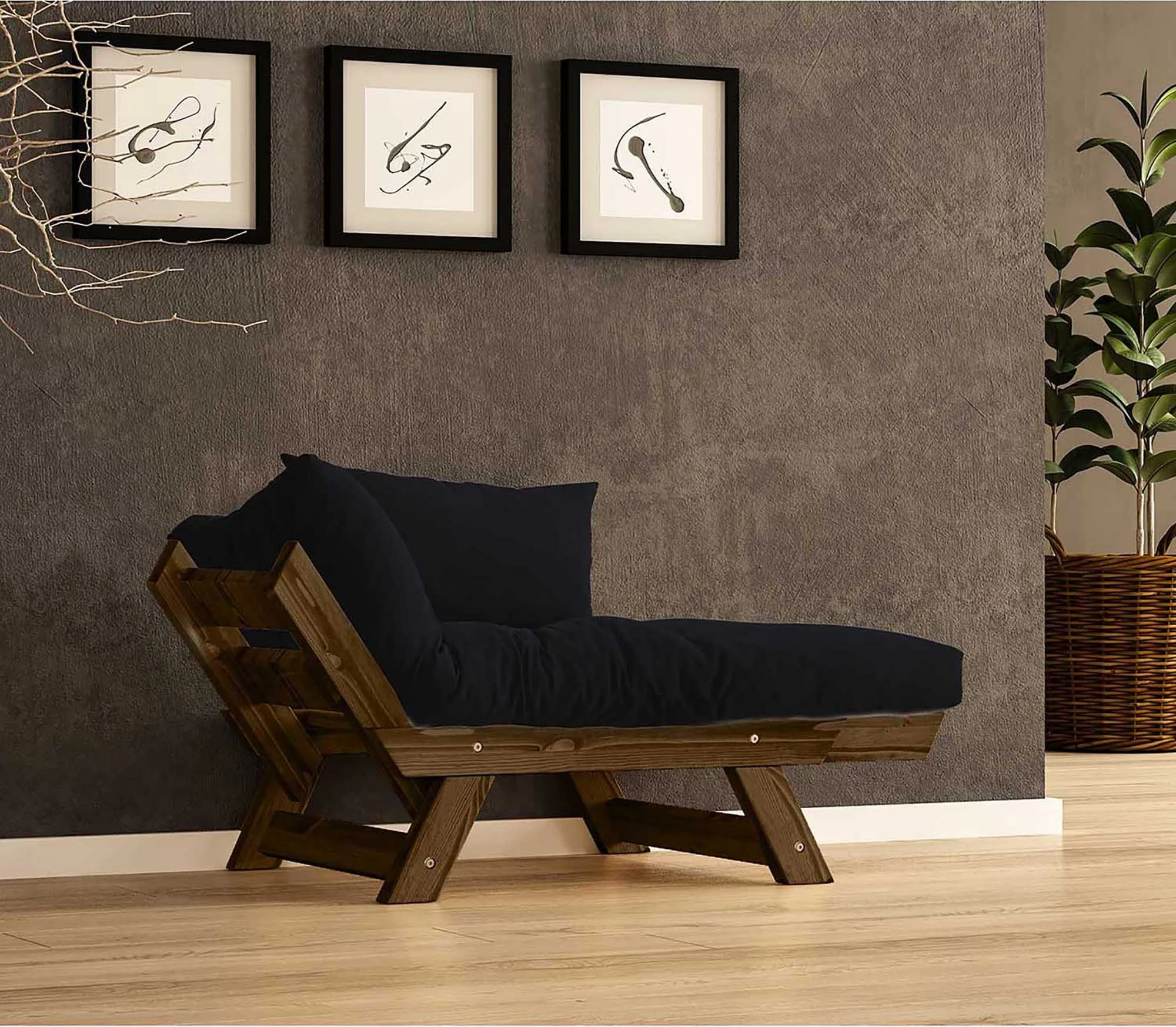 Karrige për kopsht, një vend, Skye Decor, CPT8139-140, ngjyrë arre dhe e zezë