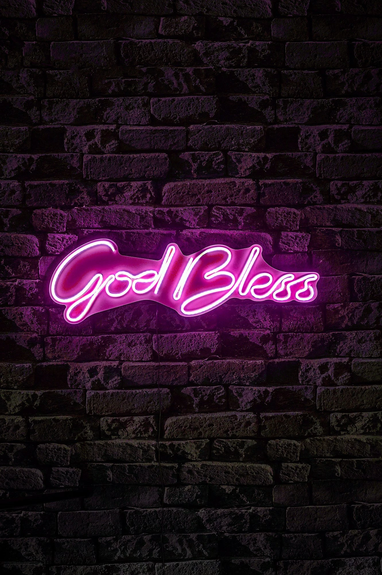 Dekor dritash LED, plastikë, ngjyrë rozë, God Bless, Wallity