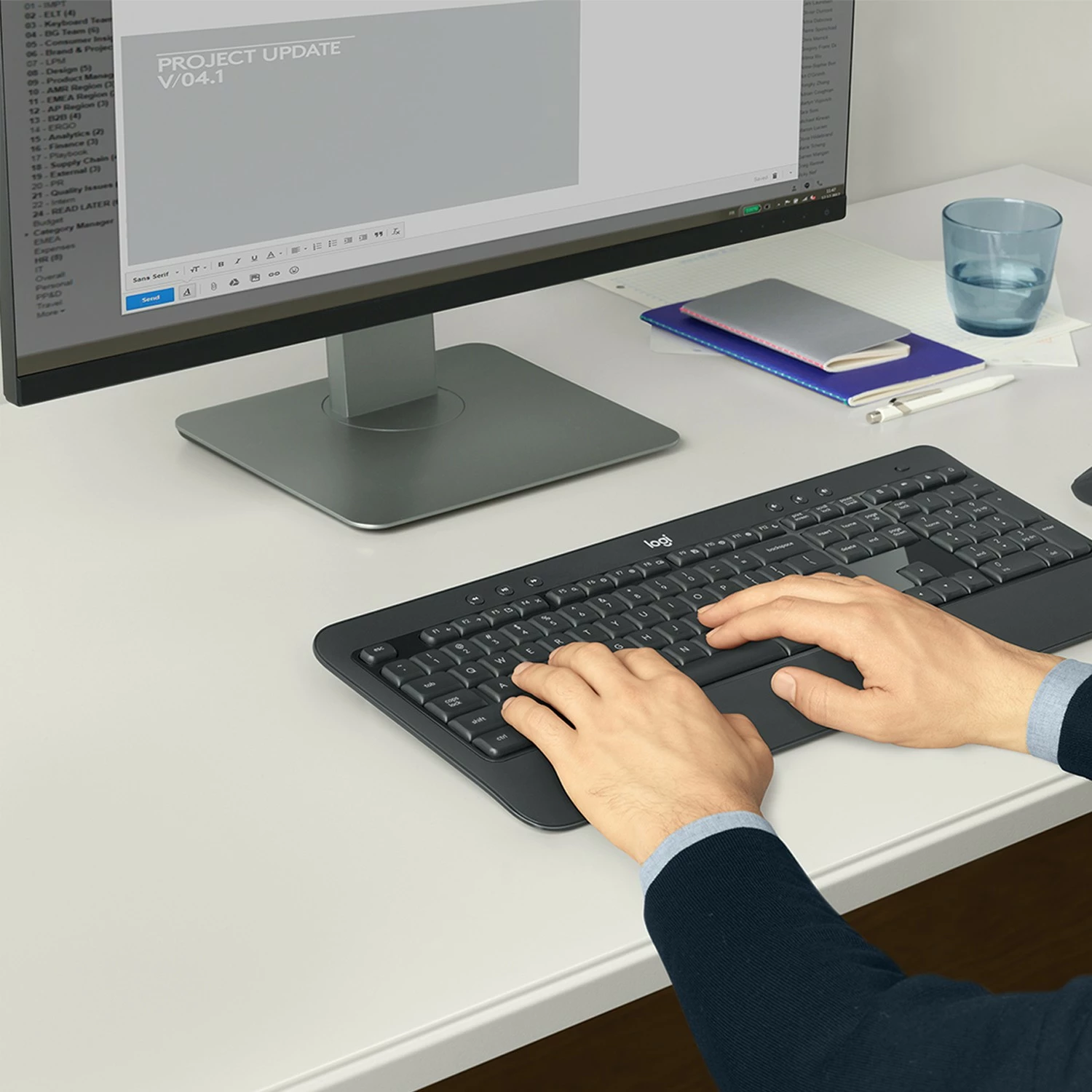 Tastierë dhe maus Logitech MK540 Advanced, Wireless, USB, QWERTZ, E zezë, E bardhë