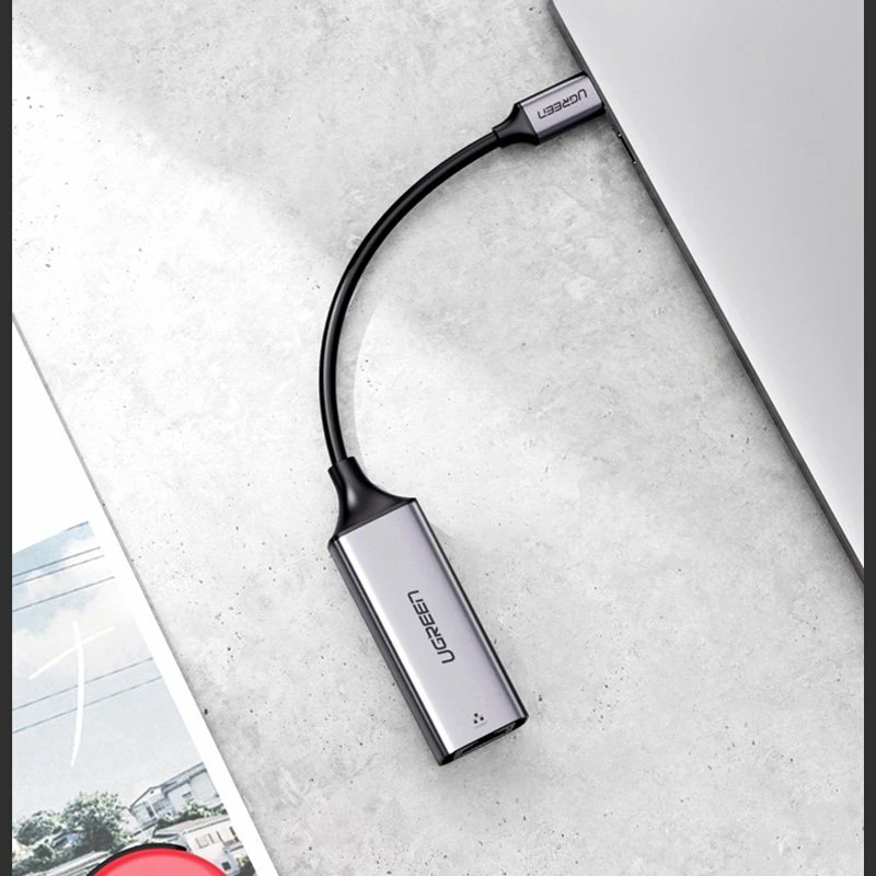 Adapter rrjeti Ugreen CM199, USB-C në RJ45, 1000 Mbps, Gri