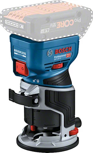 Frezë skajesh me bateri Bosch GKF 18V-8 Professional, 18V, solo, L-BOXX, blu/zezë