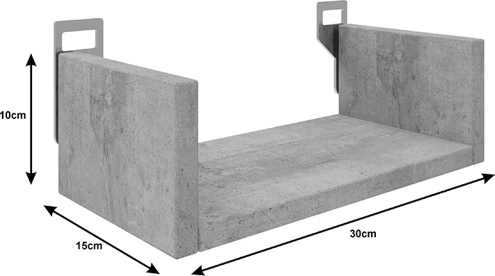 Raft muri Derva, ngjyrë e bardhë, 30x15x10cm