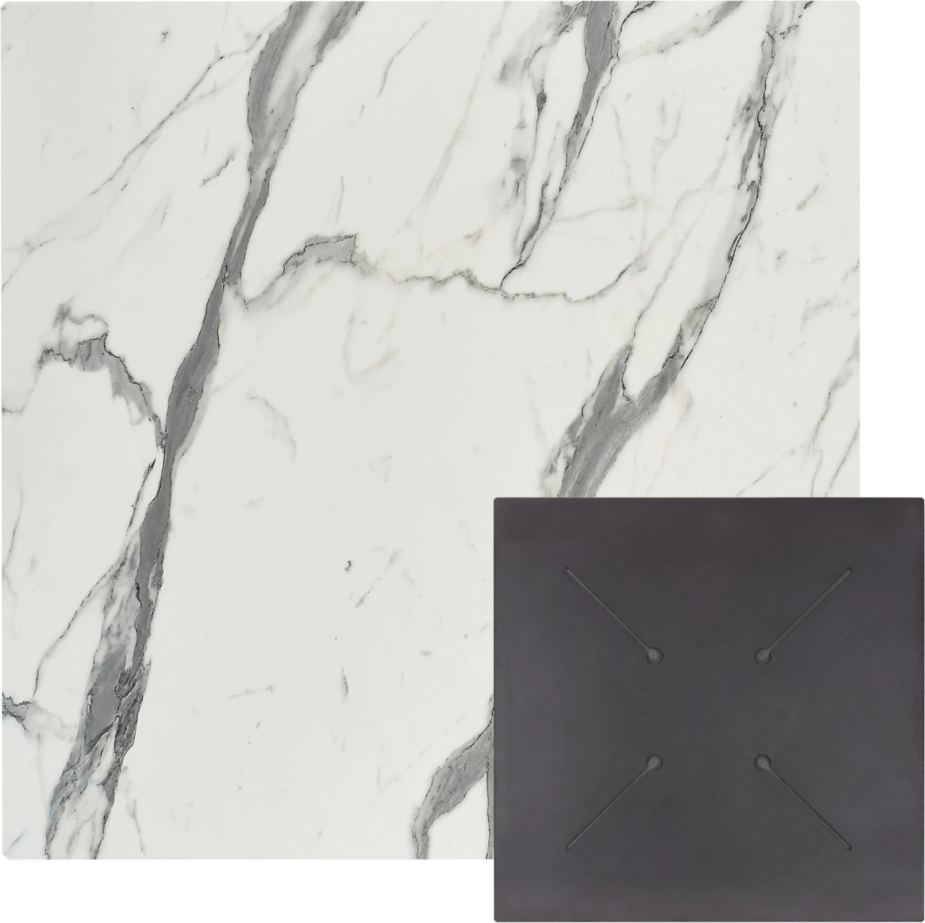 Sipërfaqe tavoline katrore, ngjyrë mermeri të bardhë, FH5839.31, 80x80cm